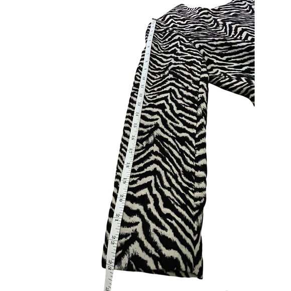 Louben Moto Zebra Print Wool Blend Womens Jacket Size 10  Asymmetric Zipper - Picture 9 of 16